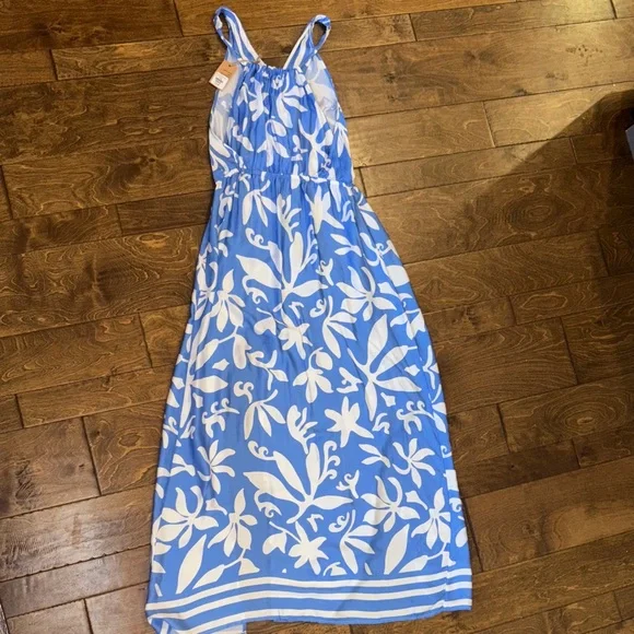 NWT Surf Gypsy Blue and White Floral Dress size large $73 - Picture 4 of 13